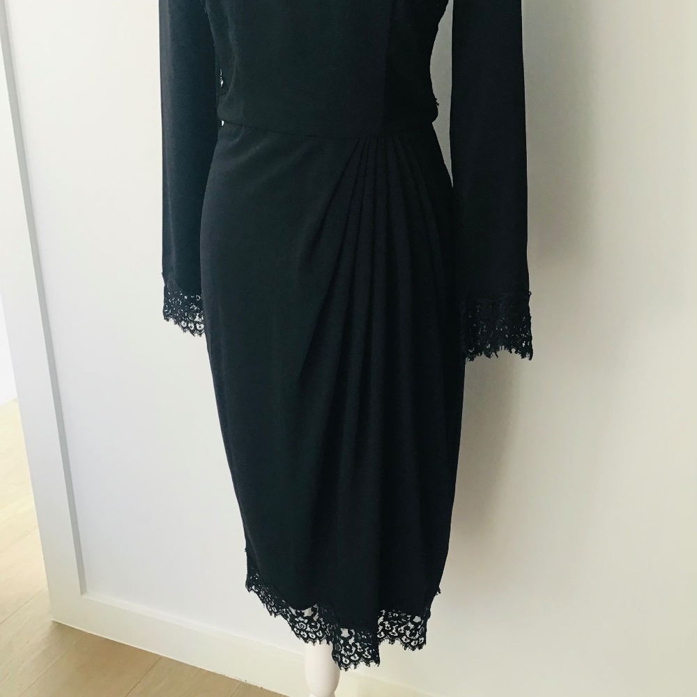 ZIMMERMANN size 1 (8/10) black lace fitted cocktail dress with long sleeves - Picture 3 of 9